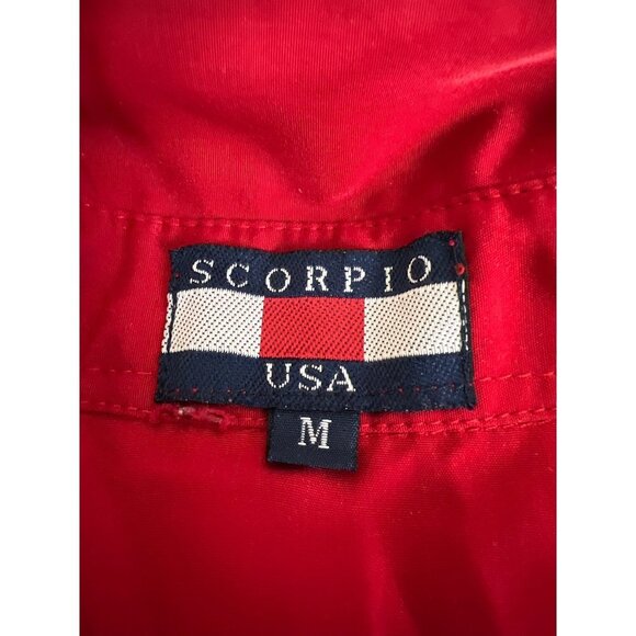 Scorpio USA Vintage Mens  Cuban Cigar Red Shirt Eagles Birds Fighting Embroidere - Picture 3 of 8